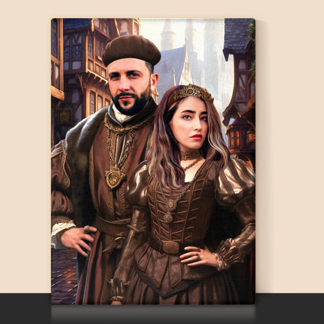 Königsporträt: Adelspaar - Druck Mit Rahmen 30X40