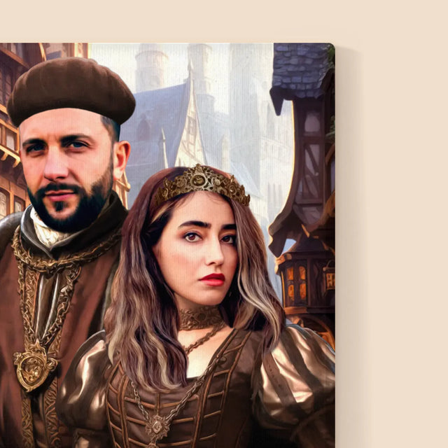 Königsporträt: Adelspaar - Druck Mit Rahmen 30X40