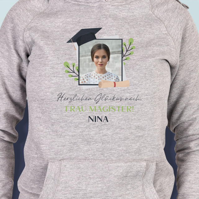 Foto Und Unterschrift: Herzlichen Glückwunsch - Kapuzenpullover Für Damen