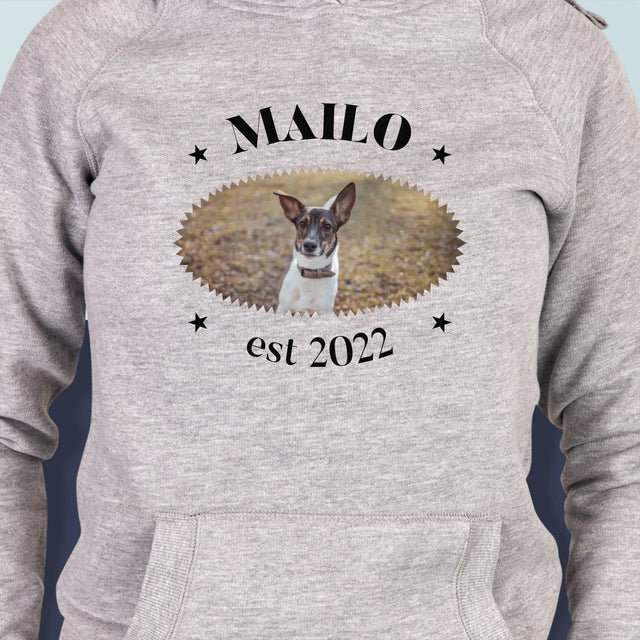 Foto Und Unterschrift: Hund Established - Kapuzenpullover Für Damen