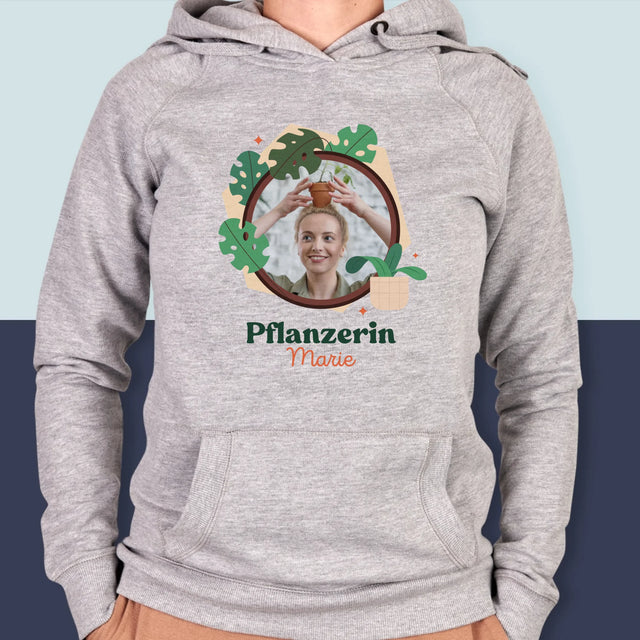 Foto Und Unterschrift: Pflanzerin - Kapuzenpullover Für Damen