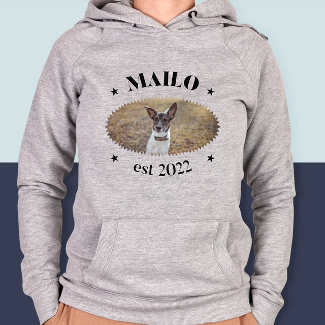 Foto Und Unterschrift: Hund Established - Kapuzenpullover Für Damen
