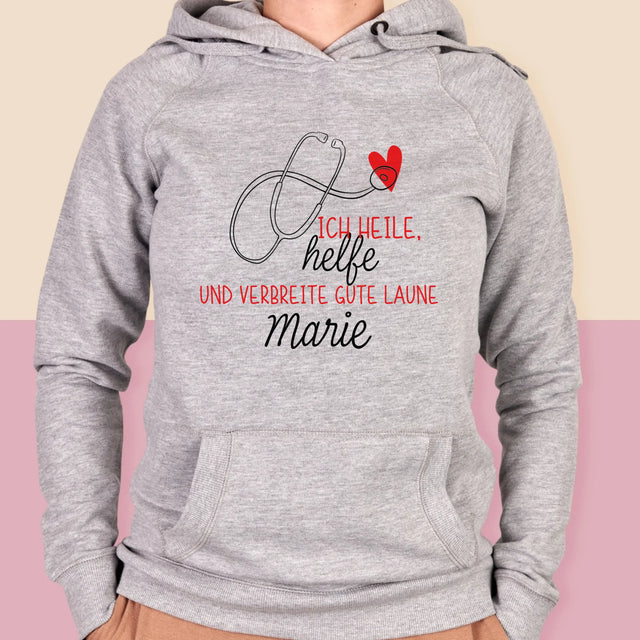 Name Und Unterschrift: Ich Heile, Helfe - Kapuzenpullover Für Damen