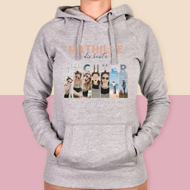 Fotocollage: Beste Tochter - Kapuzenpullover Für Damen