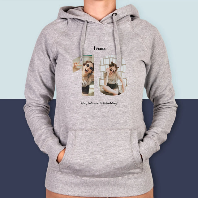 Buchstaben-Collage: 18. Geburtstag - Kapuzenpullover Für Damen