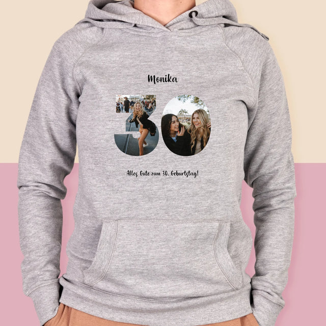 Buchstaben-Collage: 30. Geburtstag - Kapuzenpullover Für Damen