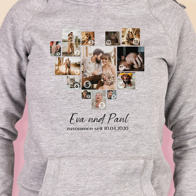 Fotocollage: Herz - Kapuzenpullover Für Damen