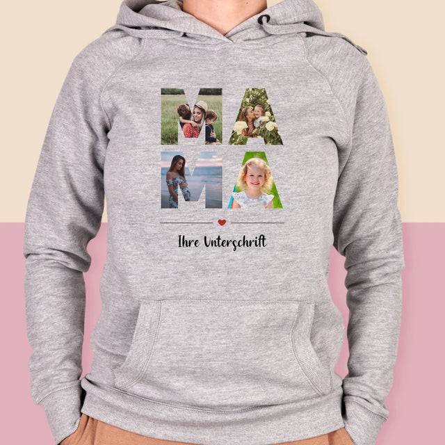 Buchstaben-Collage: Mama - Kapuzenpullover Für Damen