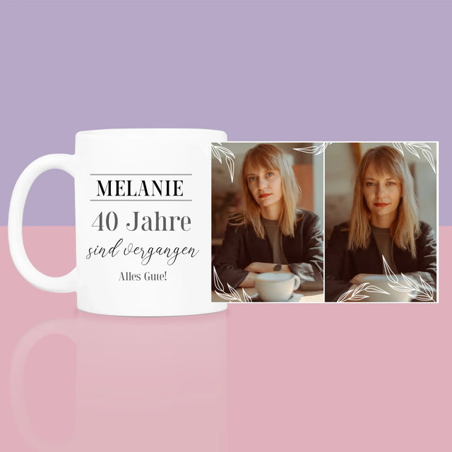 Fotocollage: 40 Jahre Vergangen - Geschenkset Mit Tasse Und Wellnessartikeln
