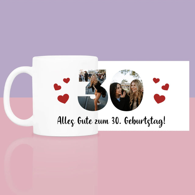 Buchstaben-Collage: 30. Geburtstag - Geschenkset Mit Tasse Und Wellnessartikeln