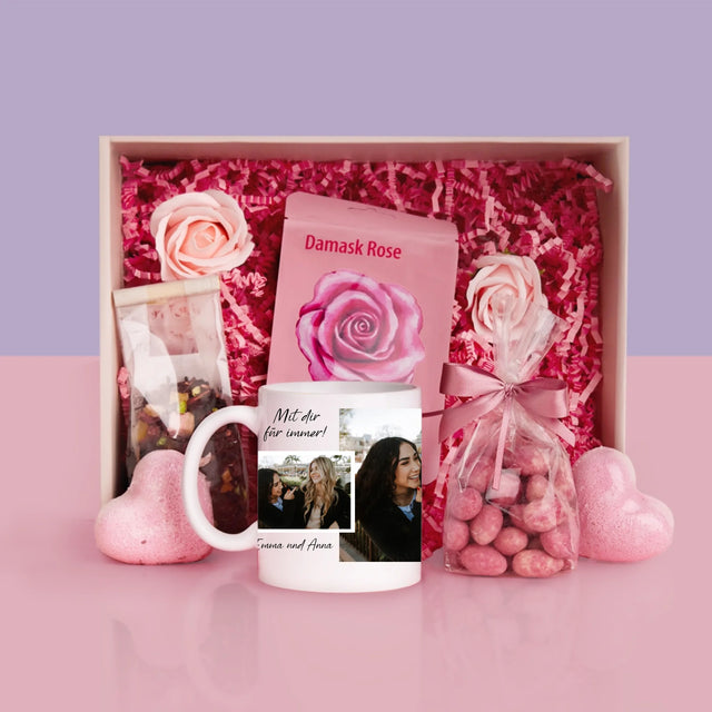 Fotocollage: Freundinnen Für Immer - Geschenkset Mit Tasse Und Wellnessartikeln