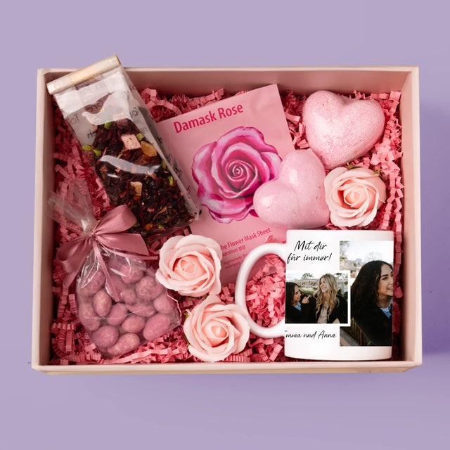 Fotocollage: Freundinnen Für Immer - Geschenkset Mit Tasse Und Wellnessartikeln