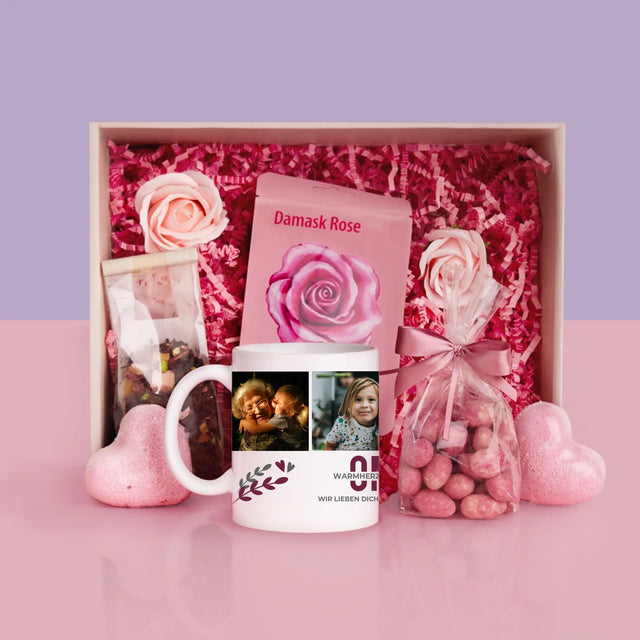Fotocollage: Oma - Geschenkset Mit Tasse Und Wellnessartikeln