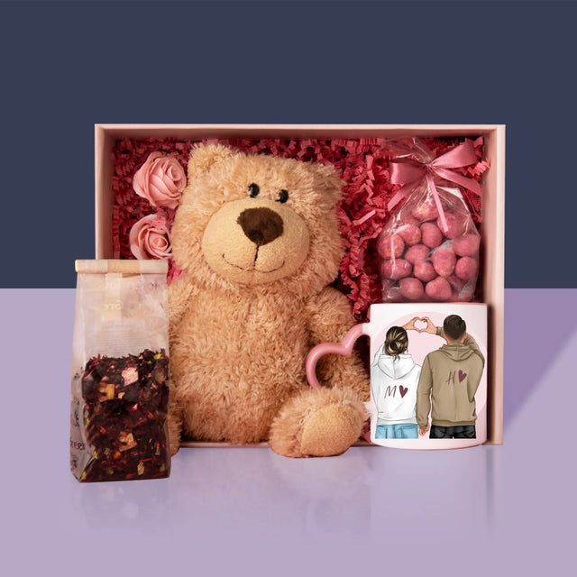 Avatar Creator: Paar Herz - Geschenkset Mit Tasse, Teddybär Und Süßigkeiten