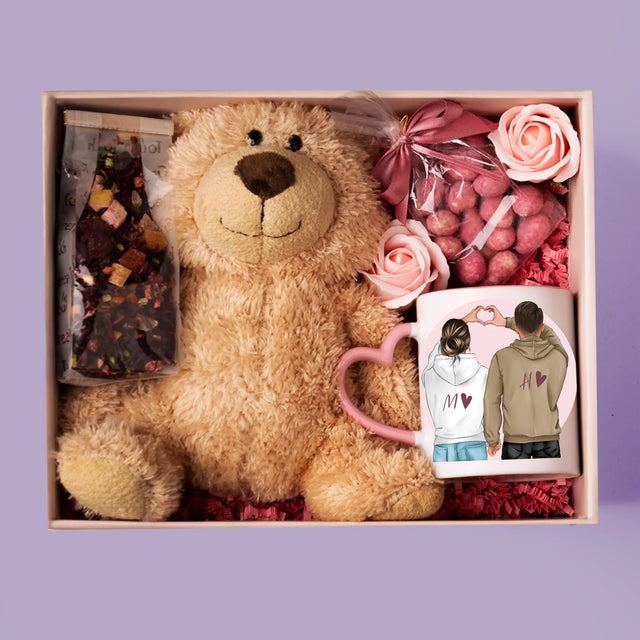 Avatar Creator: Paar Herz - Geschenkset Mit Tasse, Teddybär Und Süßigkeiten