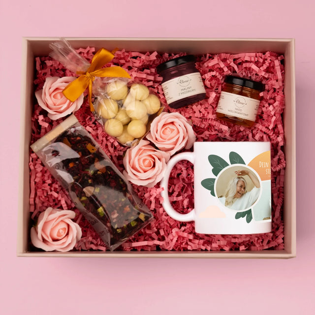 Fotocollage: Traumurlaub - Geschenkset Mit Tasse, Tee Und Süßigkeiten