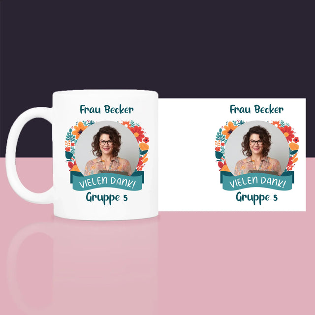 Foto Und Unterschrift: Danke An Kindergärtnerin - Geschenkset Mit Tasse, Tee Und Süßigkeiten