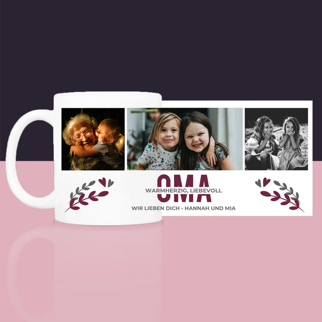 Fotocollage: Oma - Geschenkset Mit Tasse, Tee Und Süßigkeiten