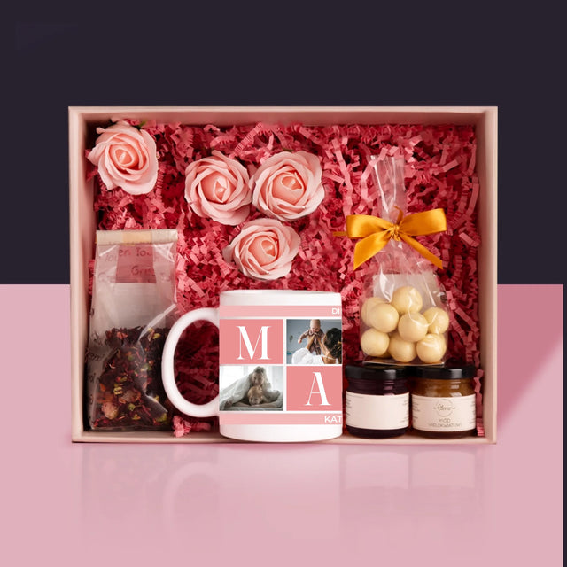 Fotocollage: Beste Mama Collage - Geschenkset Mit Tasse, Tee Und Süßigkeiten