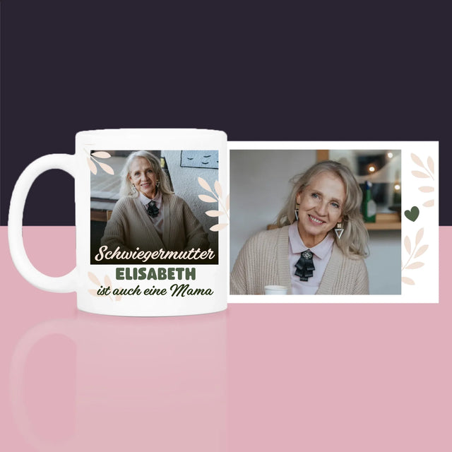 Fotocollage: Schwiegermutter Auch Mama - Geschenkset Mit Tasse, Tee Und Süßigkeiten