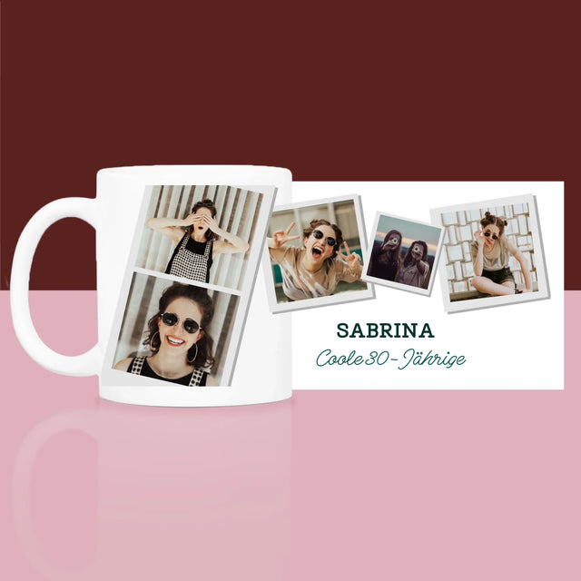 Fotocollage: Coole 30-Jährige - Geschenkset Mit Einer Tasse Und Einem Satin-Haarband