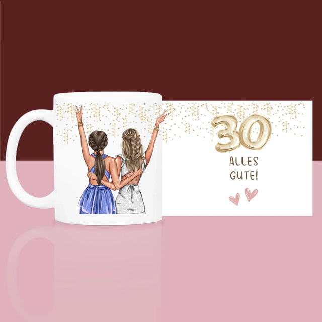 Avatar Creator: Freundinnen 30. Geburtstag - Geschenkset Mit Einer Tasse Und Einem Satin-Haarband