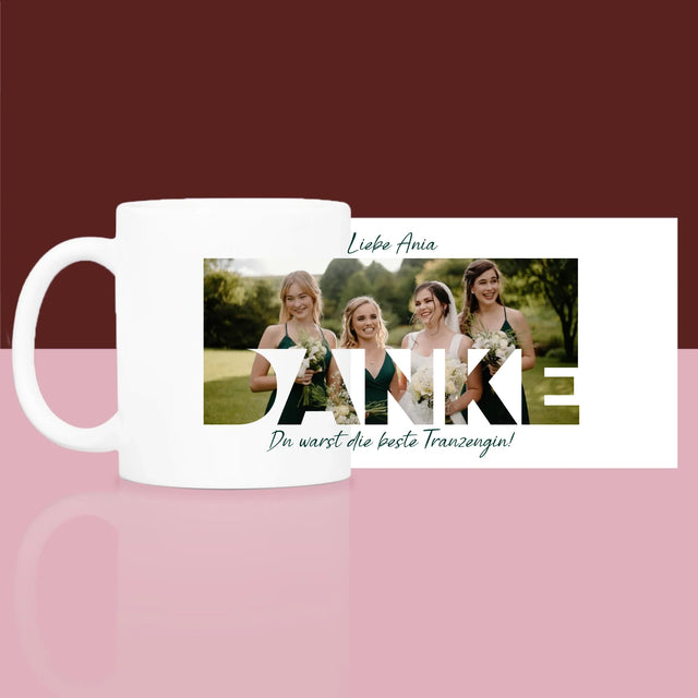 Foto Und Unterschrift: Du Warst Die Beste Trauzeugin - Geschenkset Mit Einer Tasse Und Einem Satin-Haarband