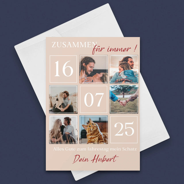 Fotocollage: Zusammen Für Immer - Glückwunschkarte