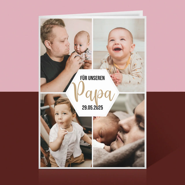 Fotocollage: Für Unseren Papa - Glückwunschkarte