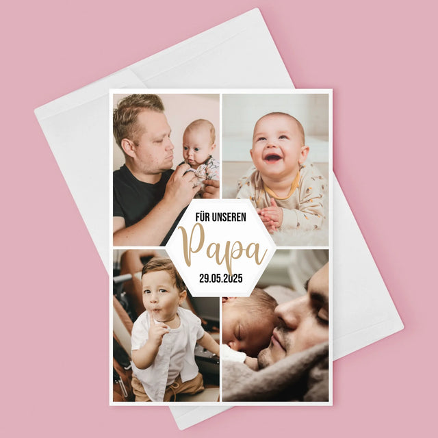 Fotocollage: Für Unseren Papa - Glückwunschkarte
