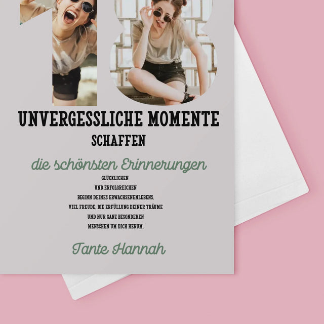 Buchstaben-Collage: 18. Geburtstag - Glückwunschkarte