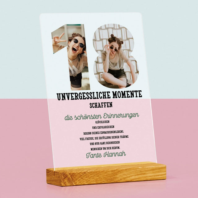 Buchstaben-Collage: 18. Geburtstag - Druck Auf Acrylglas