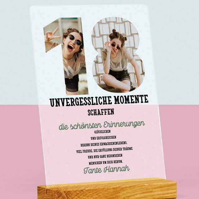 Buchstaben-Collage: 18. Geburtstag - Druck Auf Acrylglas