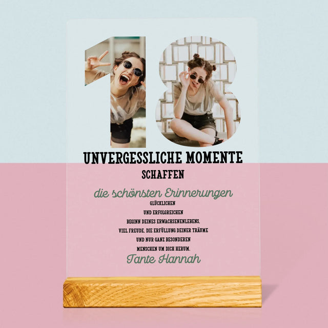 Buchstaben-Collage: 18. Geburtstag - Druck Auf Acrylglas