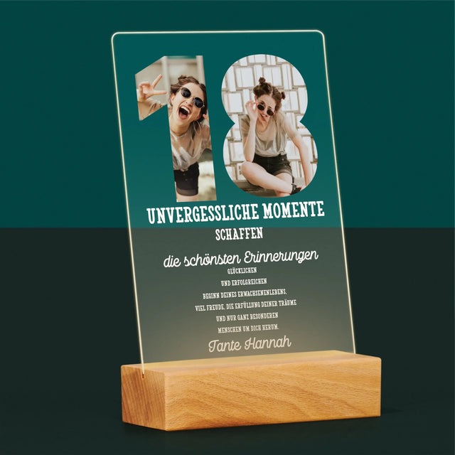 Buchstaben-Collage: 18. Geburtstag - Druck Auf Acrylglas