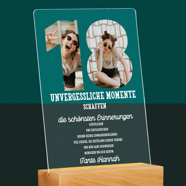 Buchstaben-Collage: 18. Geburtstag - Druck Auf Acrylglas