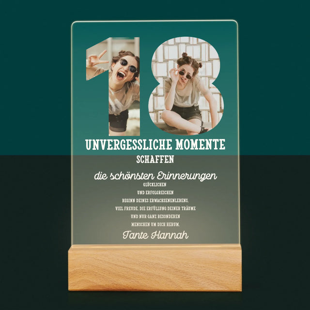 Buchstaben-Collage: 18. Geburtstag - Druck Auf Acrylglas