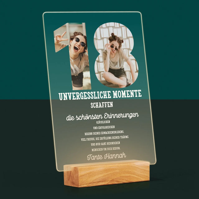 Buchstaben-Collage: 18. Geburtstag - Druck Auf Acrylglas