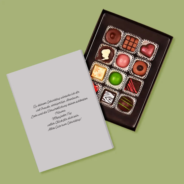 Buchstaben-Collage: 18. Geburtstag - Pralinen