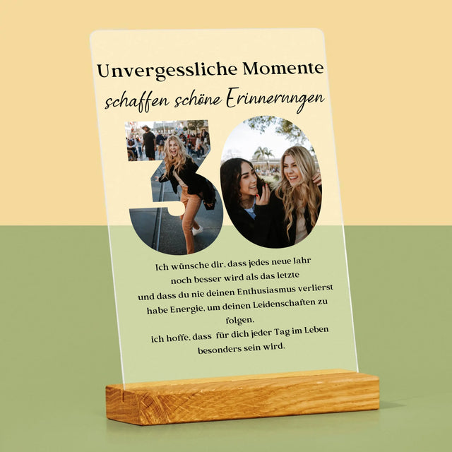 Buchstaben-Collage: 30. Geburtstag - Druck Auf Acrylglas