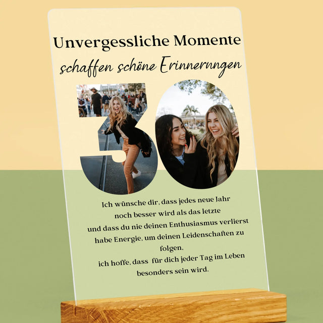 Buchstaben-Collage: 30. Geburtstag - Druck Auf Acrylglas