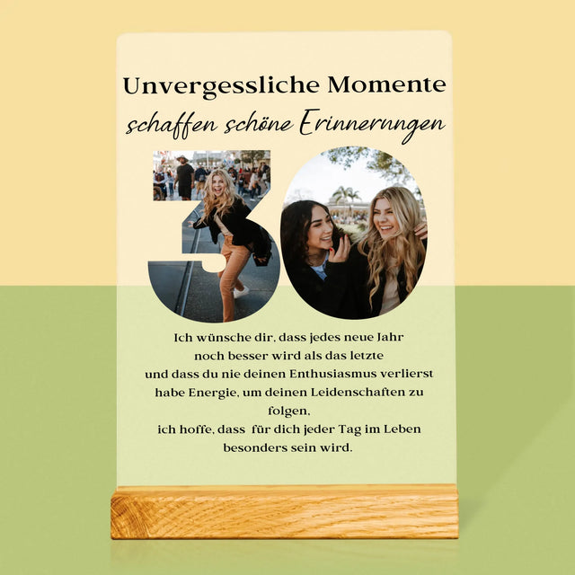 Buchstaben-Collage: 30. Geburtstag - Druck Auf Acrylglas