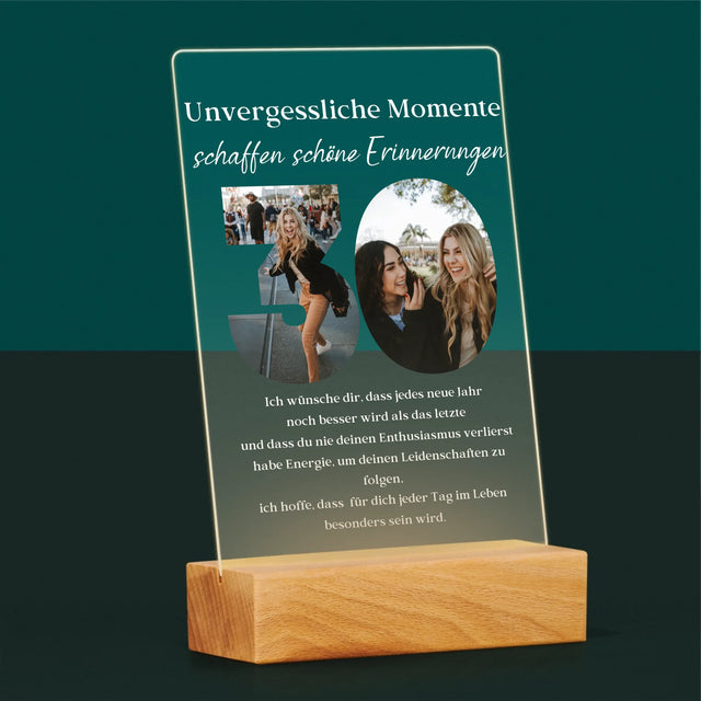 Buchstaben-Collage: 30. Geburtstag - Druck Auf Acrylglas