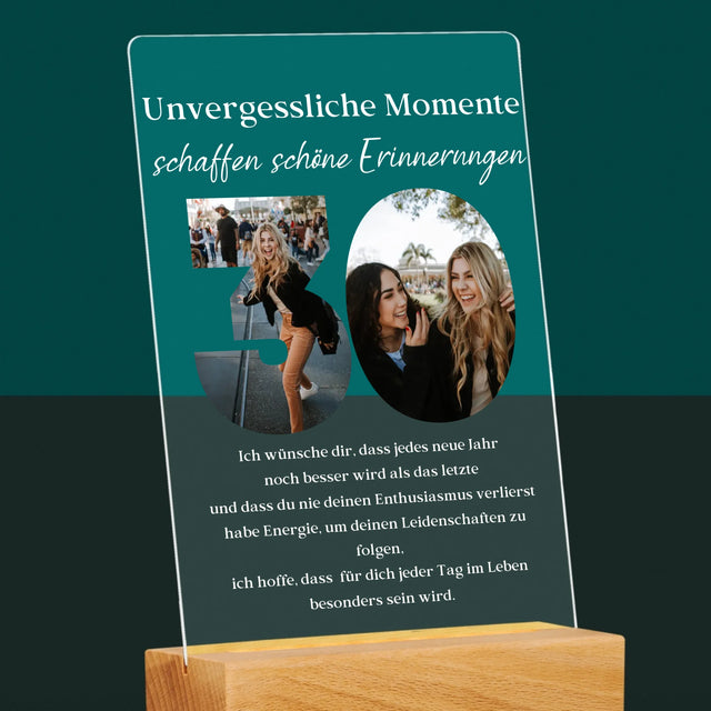 Buchstaben-Collage: 30. Geburtstag - Druck Auf Acrylglas