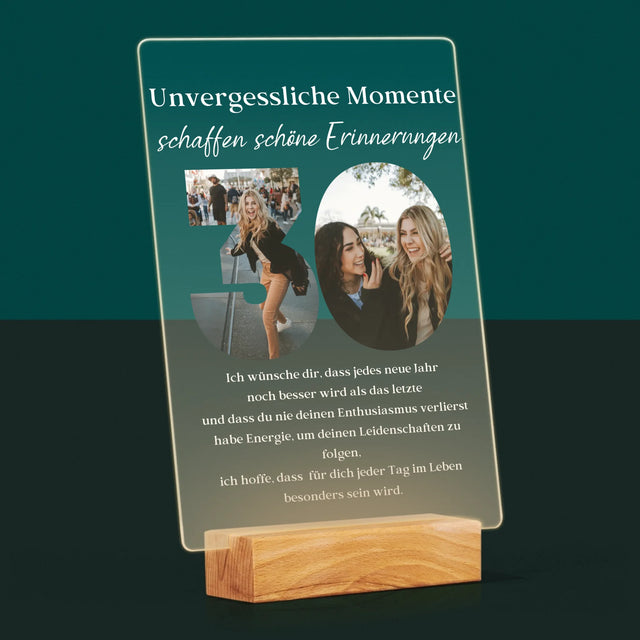 Buchstaben-Collage: 30. Geburtstag - Druck Auf Acrylglas