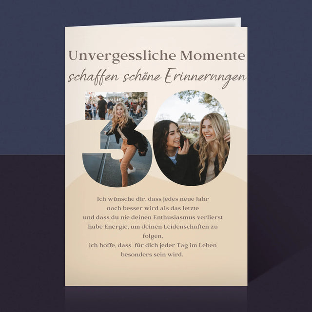 Buchstaben-Collage: 30. Geburtstag - Glückwunschkarte