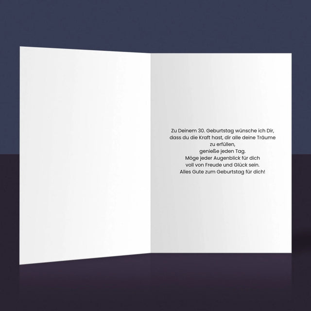 Buchstaben-Collage: 30. Geburtstag - Glückwunschkarte