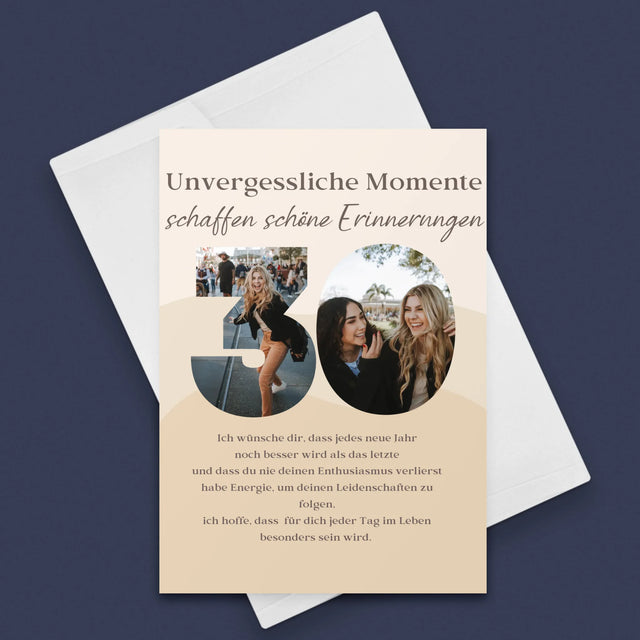 Buchstaben-Collage: 30. Geburtstag - Glückwunschkarte