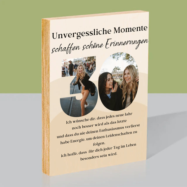 Buchstaben-Collage: 30. Geburtstag - Druck Auf Holz