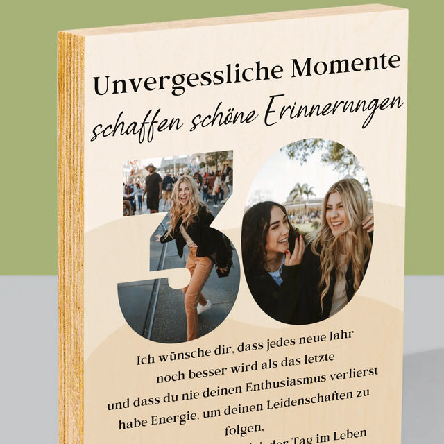 Buchstaben-Collage: 30. Geburtstag - Druck Auf Holz